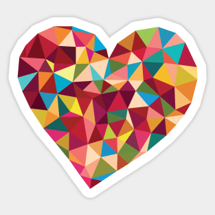 Geometric Love Heart Sticker